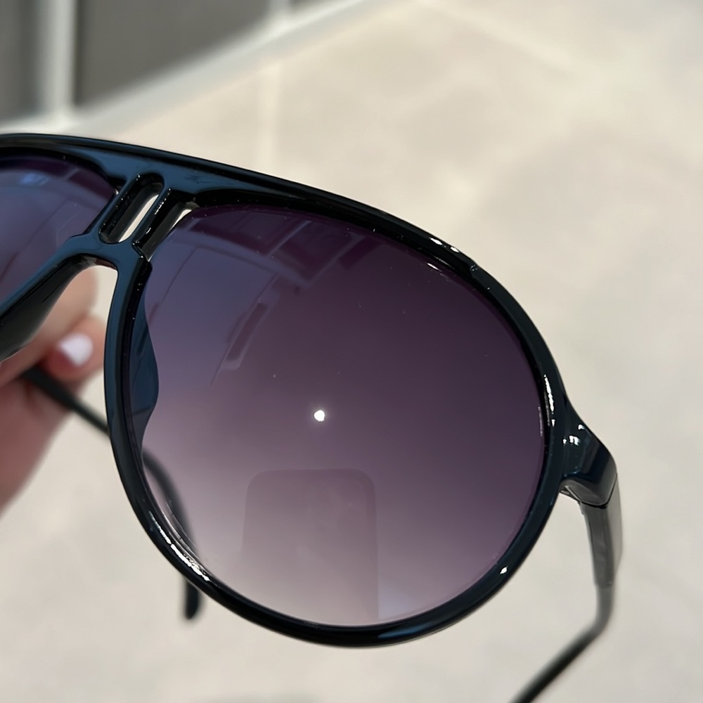 Perry Ellis sunglasses UNISEX black color Y2K Carrera look big statement - Picture 6 of 8